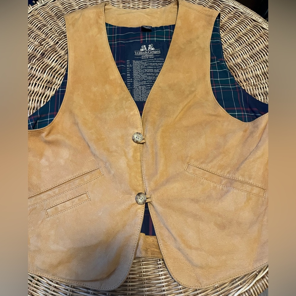 Vintage Willis and Geiger leather vest